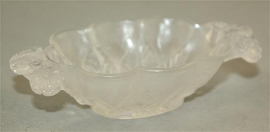 A Mughal style rock crystal lobed small bowl, 10.8cm